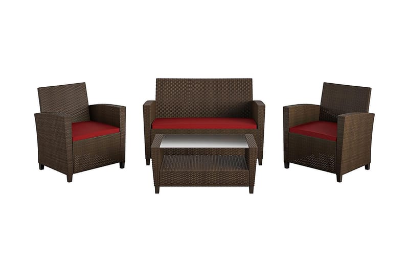 Malmo Loungesæt Polyrattan Brun - Dorel Home - Havemøbler - Loungemøbler - Loungesæt