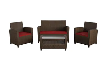Malmo Loungesæt Polyrattan Brun - Dorel Home - Havemøbler - Loungemøbler - Loungesæt