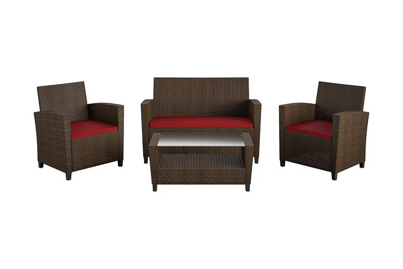Malmo Loungesæt Polyrattan Brun - Dorel Home - Havemøbler - Loungemøbler - Loungesæt