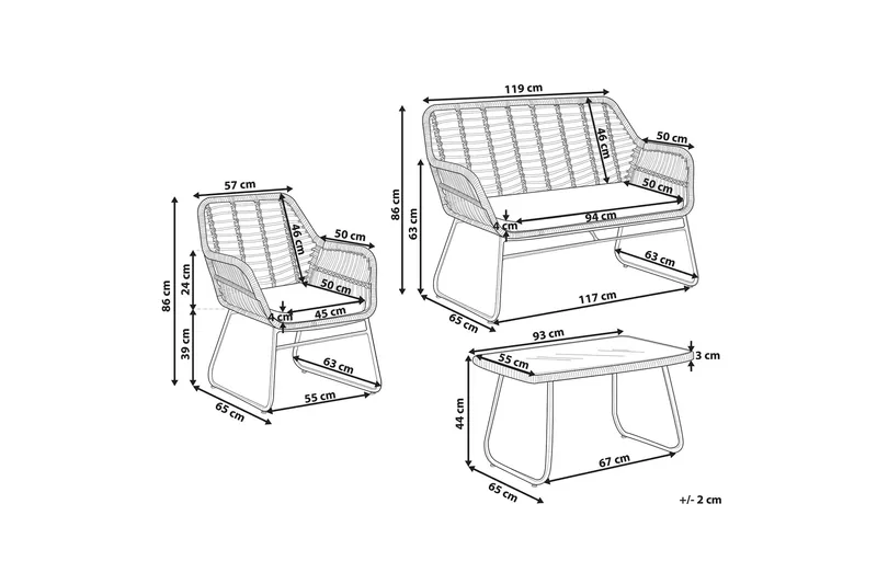 Malvedo Havesæt - Træ/Natur - Havemøbler - Loungemøbler - Loungesæt
