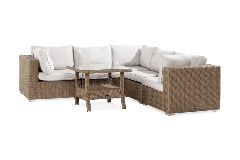 Marcus 6-Pers. Loungesæt - Grå/Natur Bord Sofa - Have - Udendørs miljø - Altan & terrasse - Altanmøbler