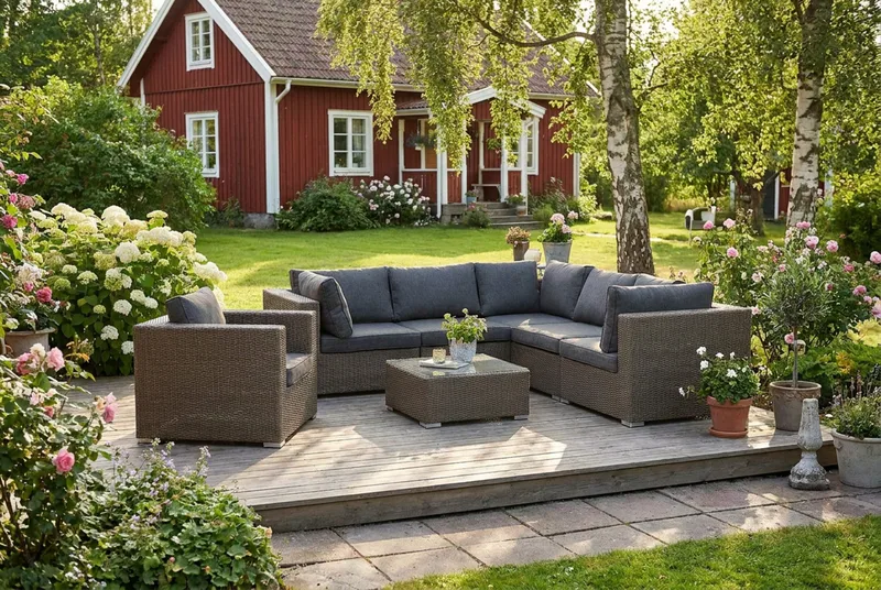 Marcus Loungesæt - Grå Bord Hjørnesofa Lænestol - Have - Udendørs miljø - Altan & terrasse - Altanmøbler