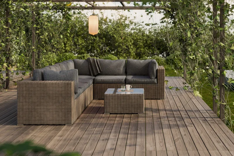 Marcus Loungesæt - Grå Bord Hjørnesofa - Have - Udendørs miljø - Altan & terrasse - Altanmøbler