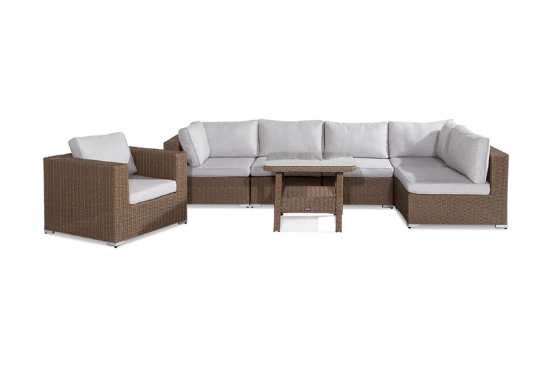 Marcus Loungesæt - Natur Bord Lænestol 1 Armlæn - Altanmøbler - Sofagrupper udendørs - Loungesæt