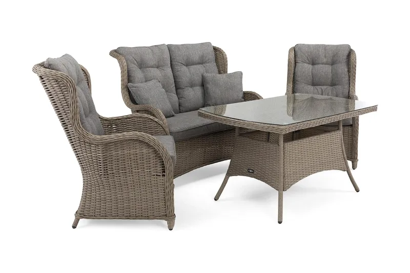 Marcus Sofagruppe 2-Pers. Ink. Lænestol - Grå - Havemøbler - Loungemøbler - Loungesæt