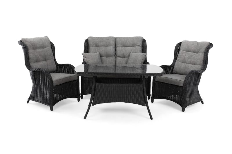 Marcus Sofagruppe 2-Pers. Ink. Lænestol, Sort