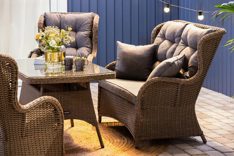 Marcus Sofagruppe 2-Pers. Ink. Lænestol - Grå - Havemøbler - Loungemøbler - Loungesæt