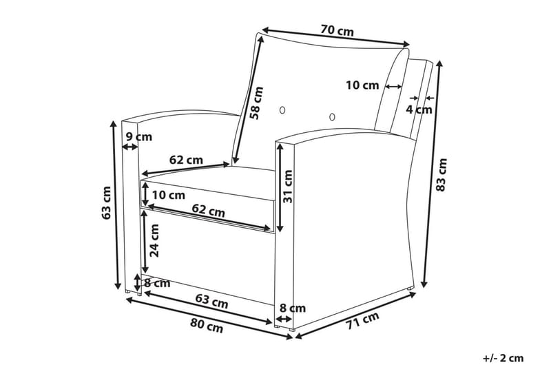 Marino Loungegruppe 146 cm - Hvid - Altanmøbler - Sofagrupper udendørs - Loungesæt