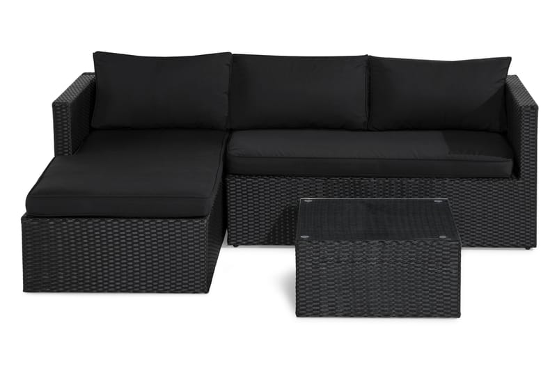 Mendoza Sofagruppe - Sort/Mørkegrå - Loungesæt - Altanmøbler - Sofagrupper udendørs
