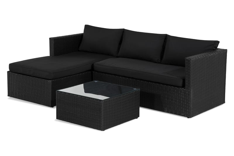 Mendoza Sofagruppe - Sort/Mørkegrå - Loungesæt - Altanmøbler - Sofagrupper udendørs