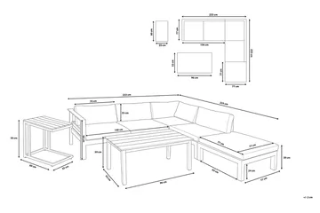 Messina Loungegruppe 147 cm - Hvid - Havemøbler - Loungemøbler - Loungesæt