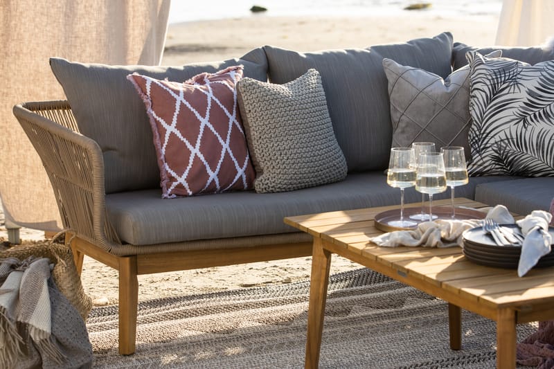 Morocco Loungesæt - Akacie/Brun/Beige - Altanmøbler - Sofagrupper udendørs - Loungesæt