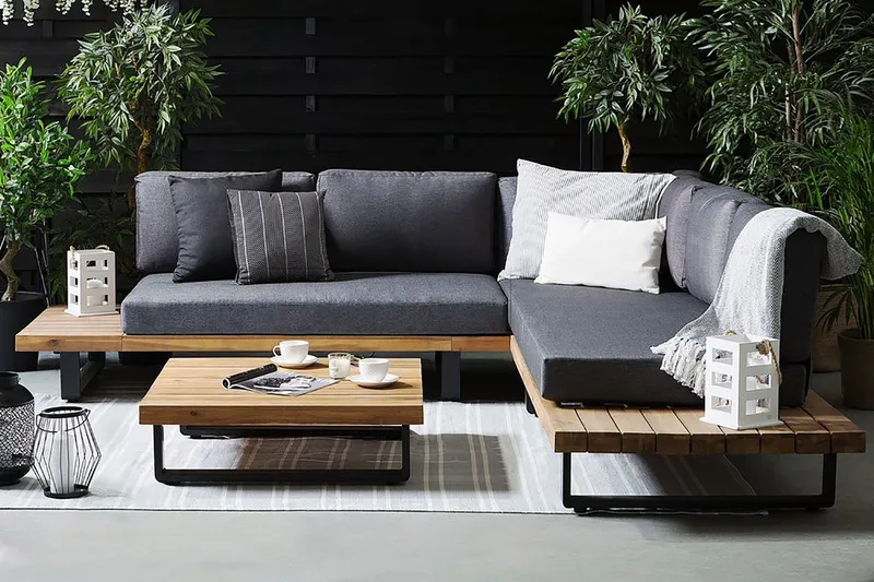 Mykonos Loungegruppe 256 cm - Træ / natur - Havemøbler - Loungemøbler - Loungesæt