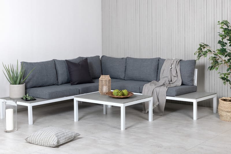 Odense Loungesæt med Hynder Hvid - Venture Home - Altanmøbler - Sofagrupper udendørs - Loungesæt