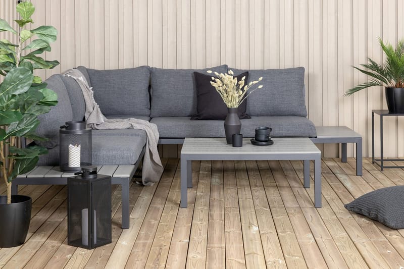 Odense Loungesæt med Hynder - Sort - Havemøbler - Loungemøbler - Loungesæt