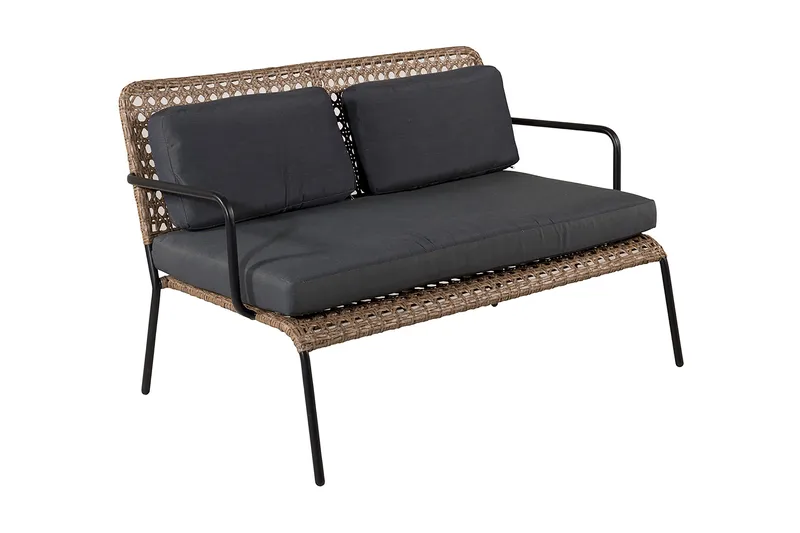 Paola loungegruppe udendørs med hynder - Sort - Havemøbler - Loungemøbler - Loungesæt