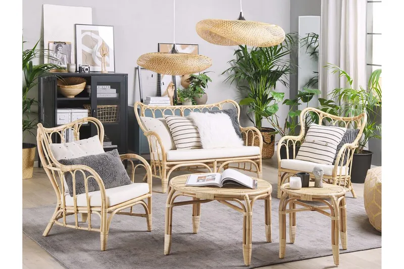 Pedagne Loungesæt 4-Pers. - Rattan/Beige - Havemøbler - Loungemøbler - Loungesæt