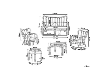 Pedagne Loungesæt 4-Pers. - Rattan/Beige - Havemøbler - Loungemøbler - Loungesæt