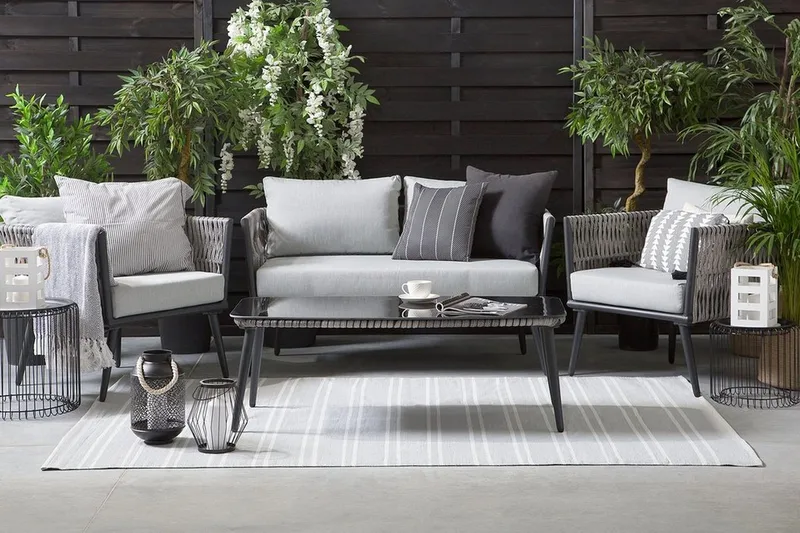 Preveza Loungegruppe 120 cm - Grå - Havemøbler - Loungemøbler - Loungesæt