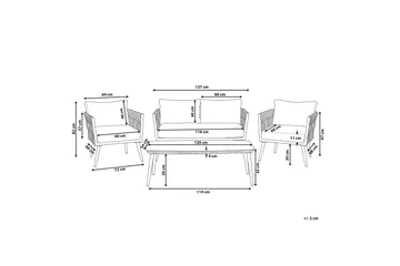Preveza Loungegruppe 120 cm - Grå - Havemøbler - Loungemøbler - Loungesæt