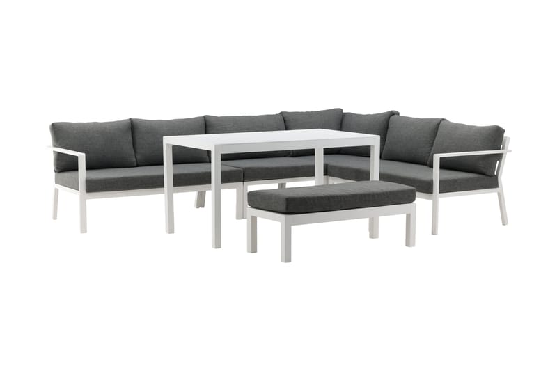 Ramos Hjørnesofa Hvid/Grå - Venture Home - Altanmøbler - Sofagrupper udendørs - Loungesæt