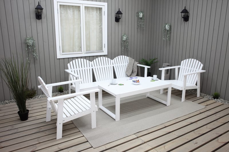 Rolston Loungesæt - Hvid - Sofagrupper udendørs - Loungesæt - Altanmøbler