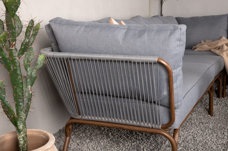 Roxo Hjørnesofa Brun - Venture Home - Havemøbler - Loungemøbler - Loungesæt