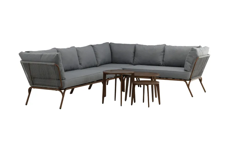 Roxo Hjørnesofa Brun - Venture Home - Havemøbler - Loungemøbler - Loungesæt