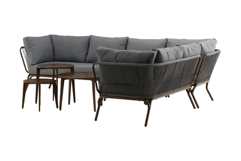 Roxo Hjørnesofa Brun - Venture Home - Havemøbler - Loungemøbler - Loungesæt