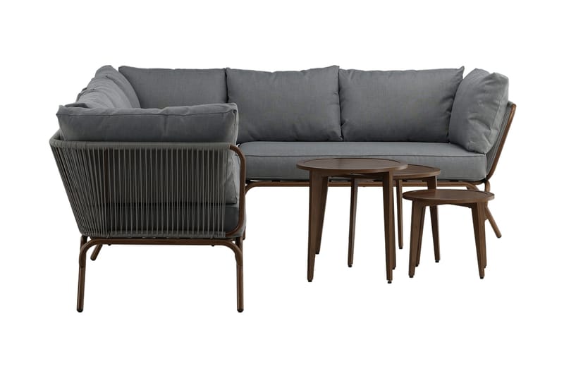Roxo Hjørnesofa Brun - Venture Home - Havemøbler - Loungemøbler - Loungesæt