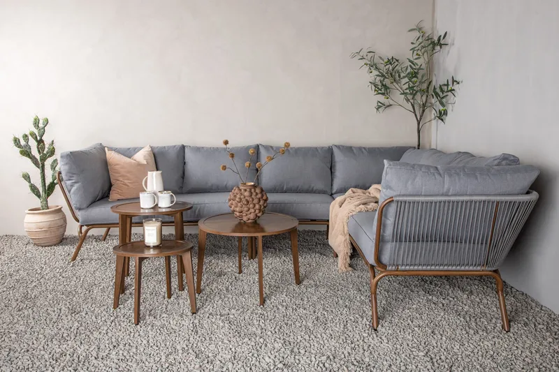 Roxo Hjørnesofa Brun - Venture Home - Havemøbler - Loungemøbler - Loungesæt