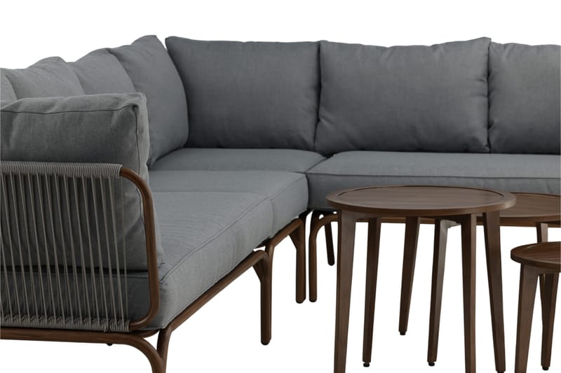 Roxo Hjørnesofa Brun - Venture Home - Havemøbler - Loungemøbler - Loungesæt