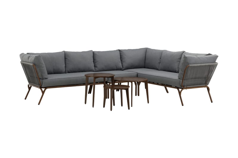 Roxo Hjørnesofa Brun - Venture Home - Havemøbler - Loungemøbler - Loungesæt