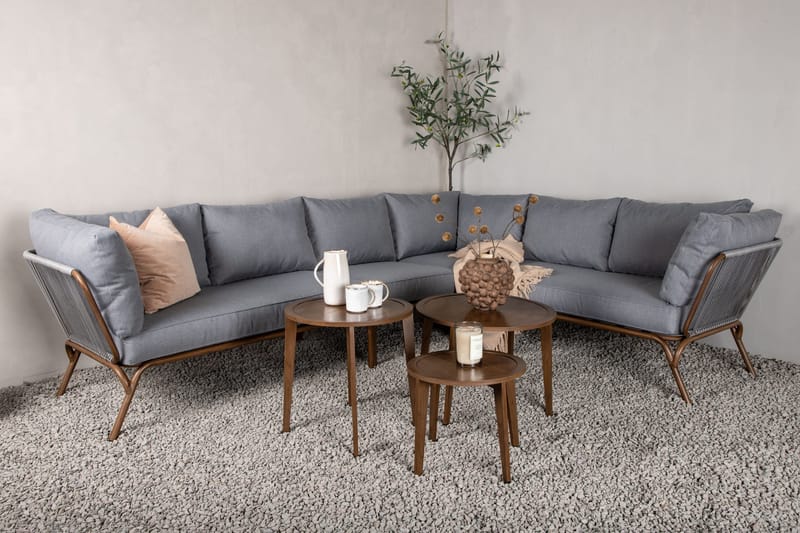 Roxo Hjørnesofa Brun - Venture Home - Havemøbler - Loungemøbler - Loungesæt