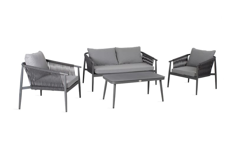 Sæt WEILBURG bord sofa og 2 stole grå - Altanmøbler - Sofagrupper udendørs - Loungesæt