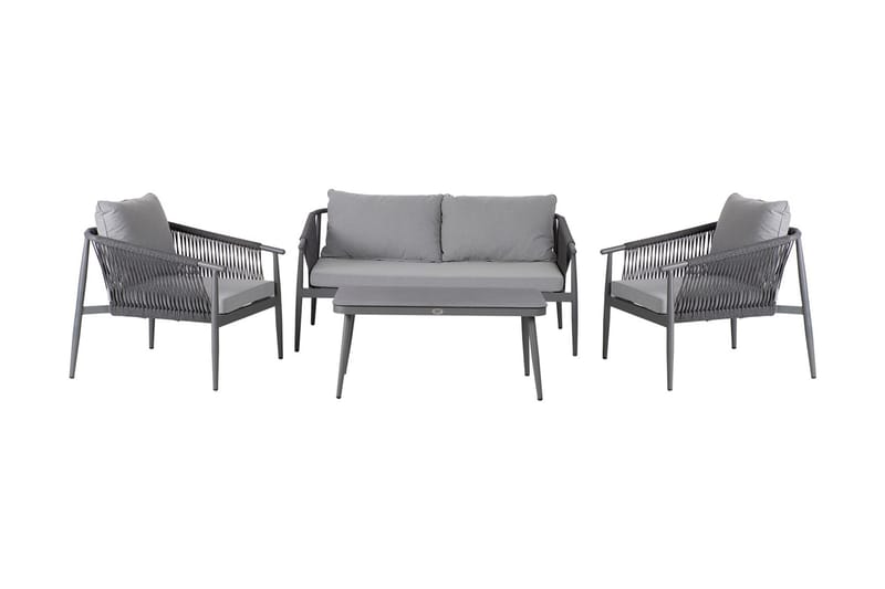 Sæt WEILBURG bord sofa og 2 stole grå - Altanmøbler - Sofagrupper udendørs - Loungesæt