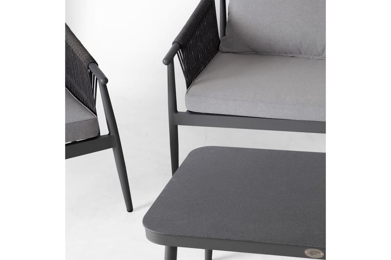 Sæt WEILBURG bord sofa og 2 stole grå - Havemøbler - Loungemøbler - Loungesæt