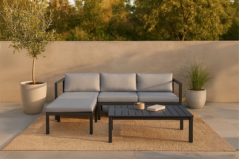 Salvador Loungesæt - Grå/Sort - Havemøbler - Loungemøbler - Loungesæt