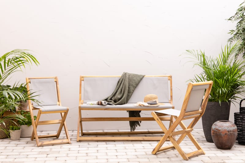 Sammenfoldelig sofagruppe - Akacia - Altanmøbler - Sofagrupper udendørs - Loungesæt