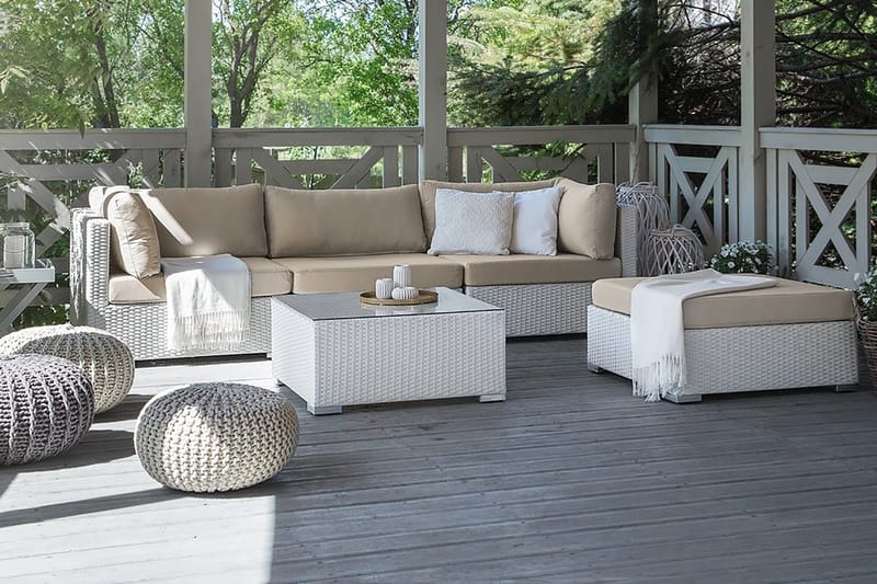 Sano Ii Loungegruppe 245 cm - Hvid - Altanmøbler - Sofagrupper udendørs - Loungesæt