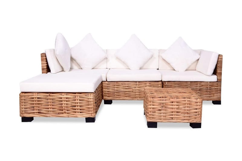 Sofasæt 14 Dele Naturlig Rattan - Brun - Havemøbler - Loungemøbler - Loungesæt