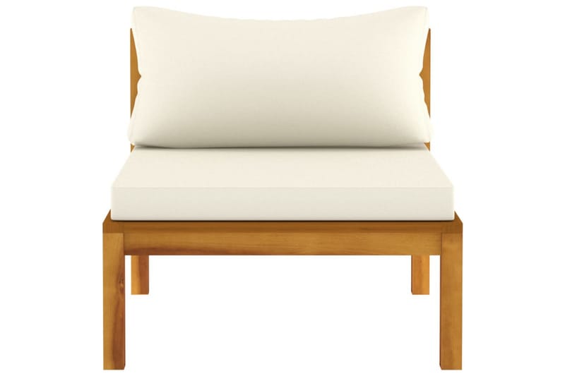 sofasæt 2 dele med cremehvide hynder massivt akacietræ - Brun - Havemøbler - Loungemøbler - Loungesæt