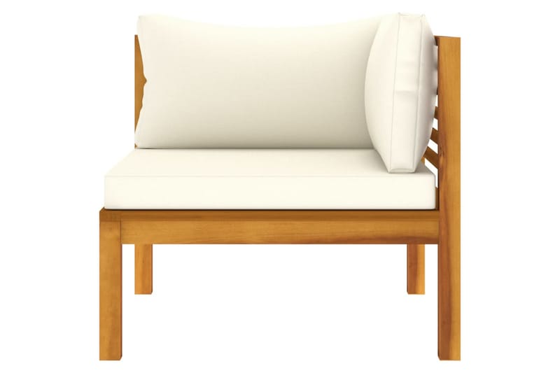 sofasæt 2 dele med cremehvide hynder massivt akacietræ - Brun - Altanmøbler - Sofagrupper udendørs - Loungesæt