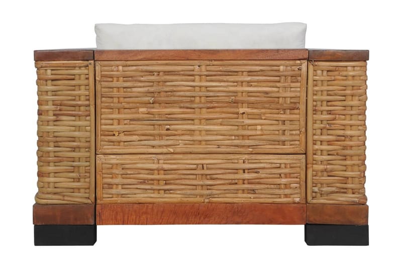 sofasæt 2 dele med hynder naturlig rattan brun - Brun - Havemøbler - Loungemøbler - Loungesæt
