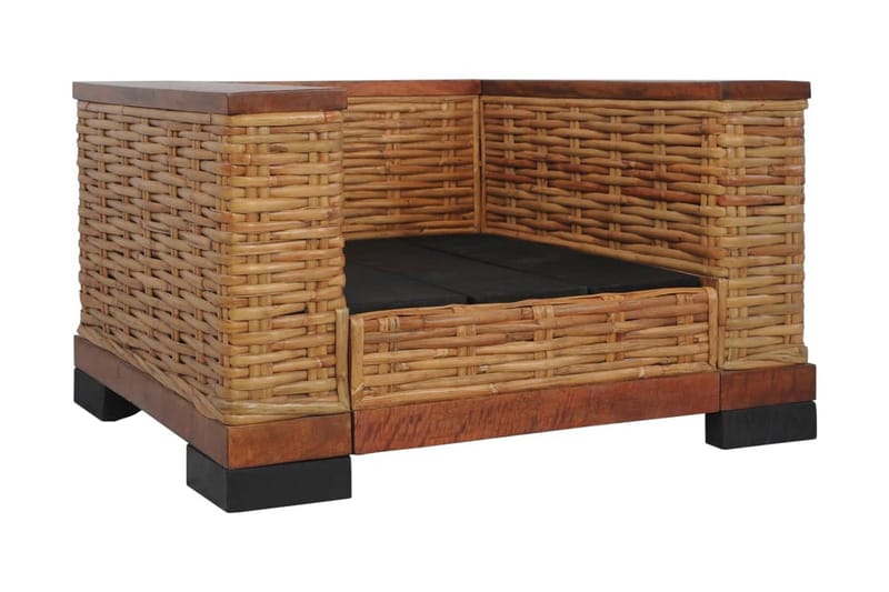 sofasæt 2 dele med hynder naturlig rattan brun - Brun - Havemøbler - Loungemøbler - Loungesæt