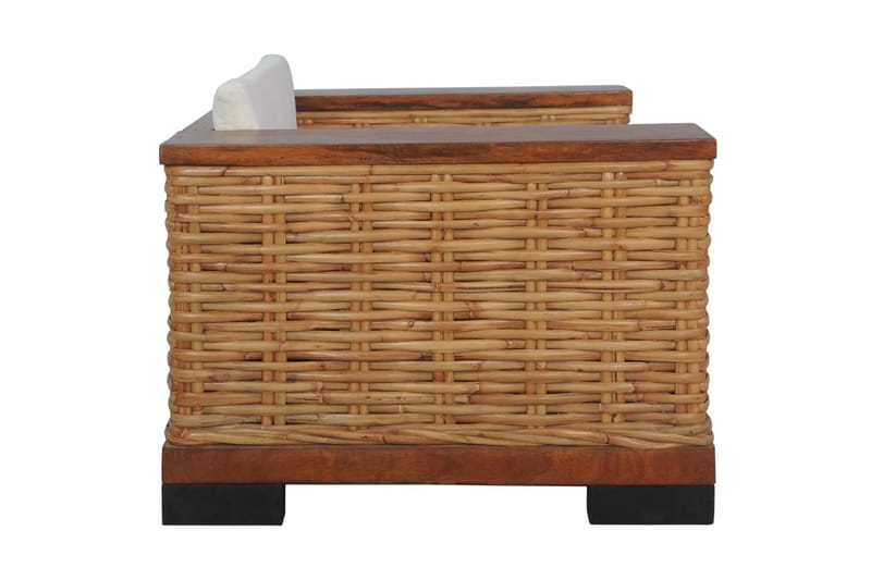 sofasæt 2 dele med hynder naturlig rattan brun - Brun - Havemøbler - Loungemøbler - Loungesæt