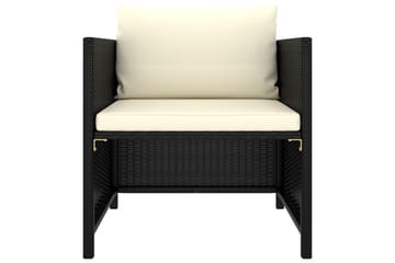 Sofasæt Til Haven 4 Dele Med Hynder Polyrattan Sort - Sort - Havemøbler - Loungemøbler - Loungesæt