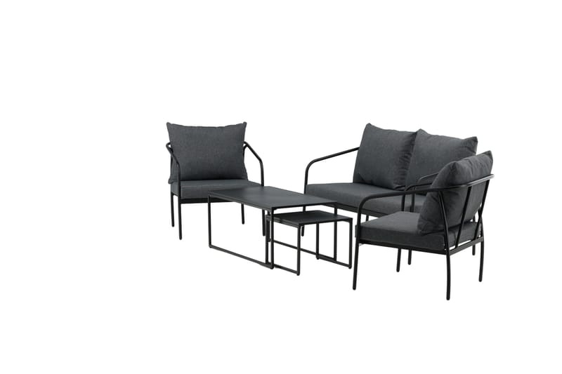 Sopot Loungesæt 4-Pers. Sort - Venture Home - Altanmøbler - Sofagrupper udendørs - Loungesæt
