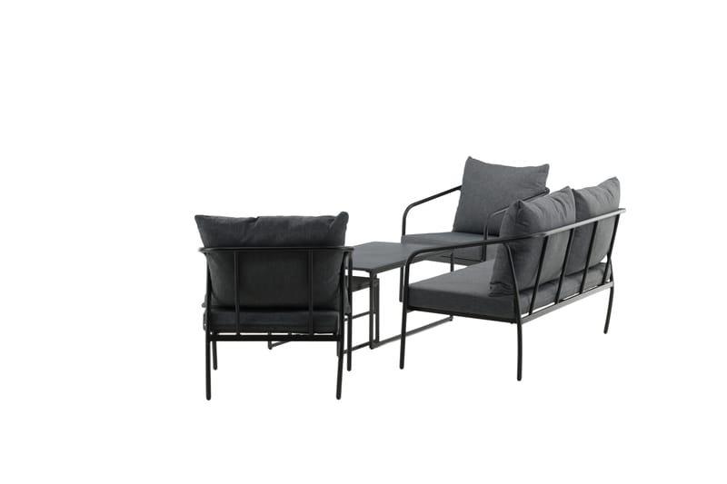 Sopot Loungesæt 4-Pers. Sort - Venture Home - Altanmøbler - Sofagrupper udendørs - Loungesæt