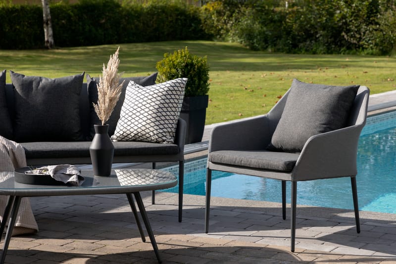 Spoga Loungegruppe 4-sits - Sort/Grå - Havemøbler - Loungem�øbler - Loungesæt